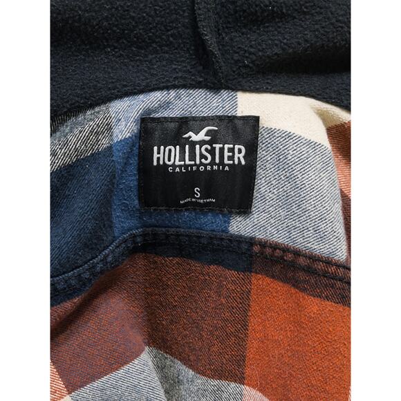 Hollister women’s flannel hoodie shirt sz S cozy streetwear laid back California - Picture 3 of 4
